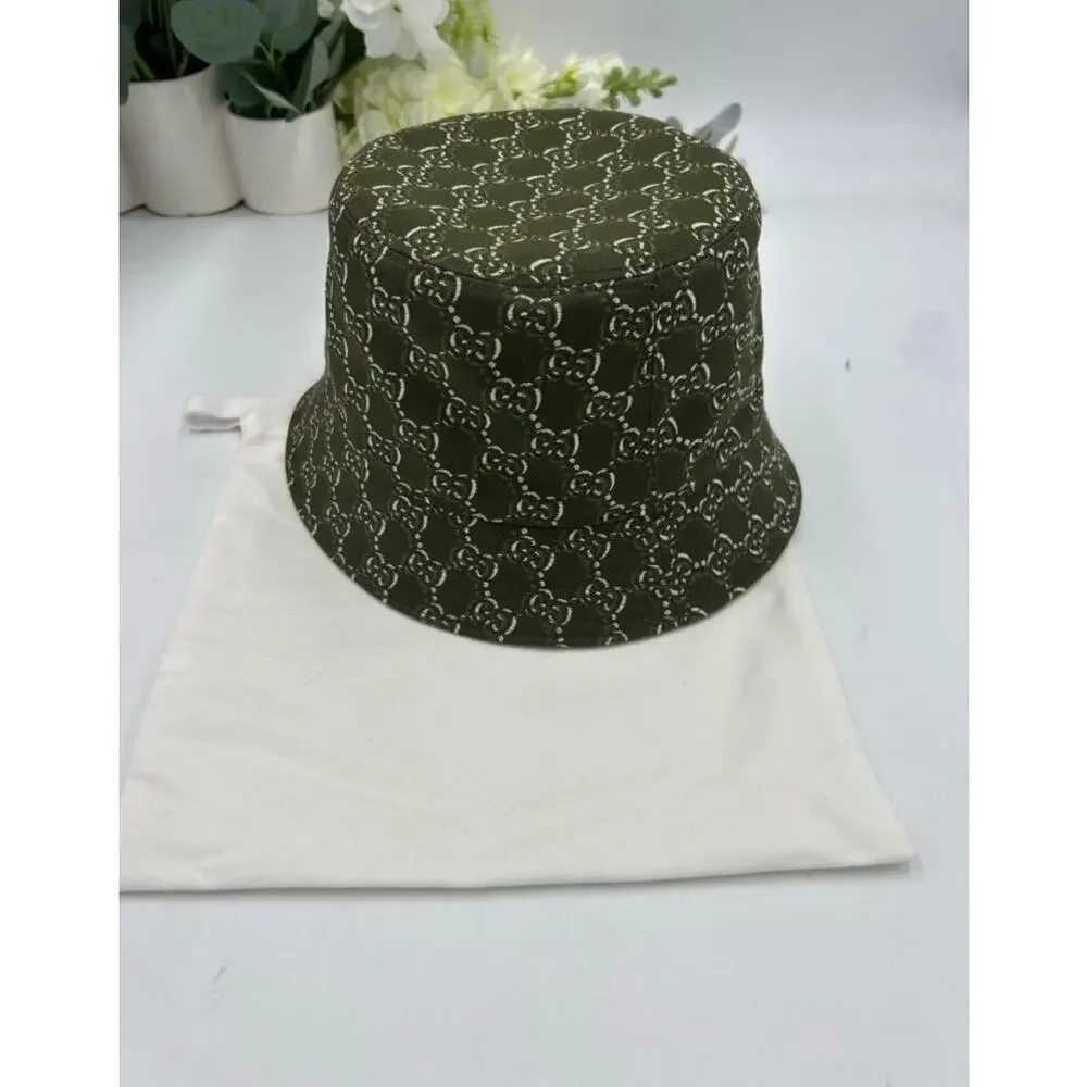 Men's Gucci, GG shadow jacquard cotton, bucket, hat, size small made in Italy